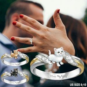 US Size 6-10 Fashion Women Koala Diamond Engagemen